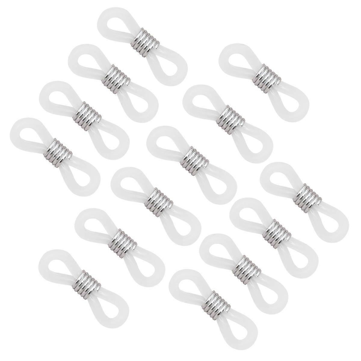 Eyeglass Chain Ends Glasses Silicone Fixing Ring Non-Slip Diy Eyeglasses Accessories Silver 100Pcs