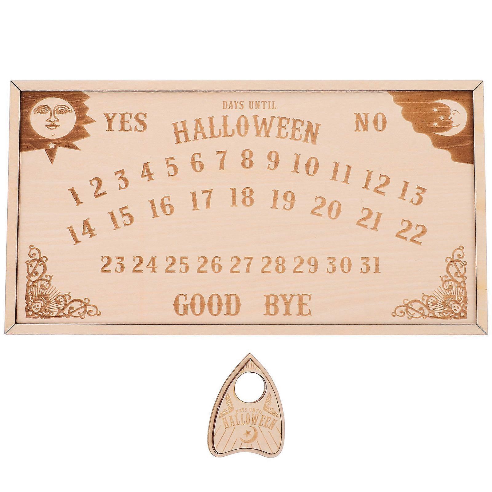Halloween Countdown Wooden Board Rectangular Family Decoration Multi 30.00X16.00X0.50CM Countdown 1Set