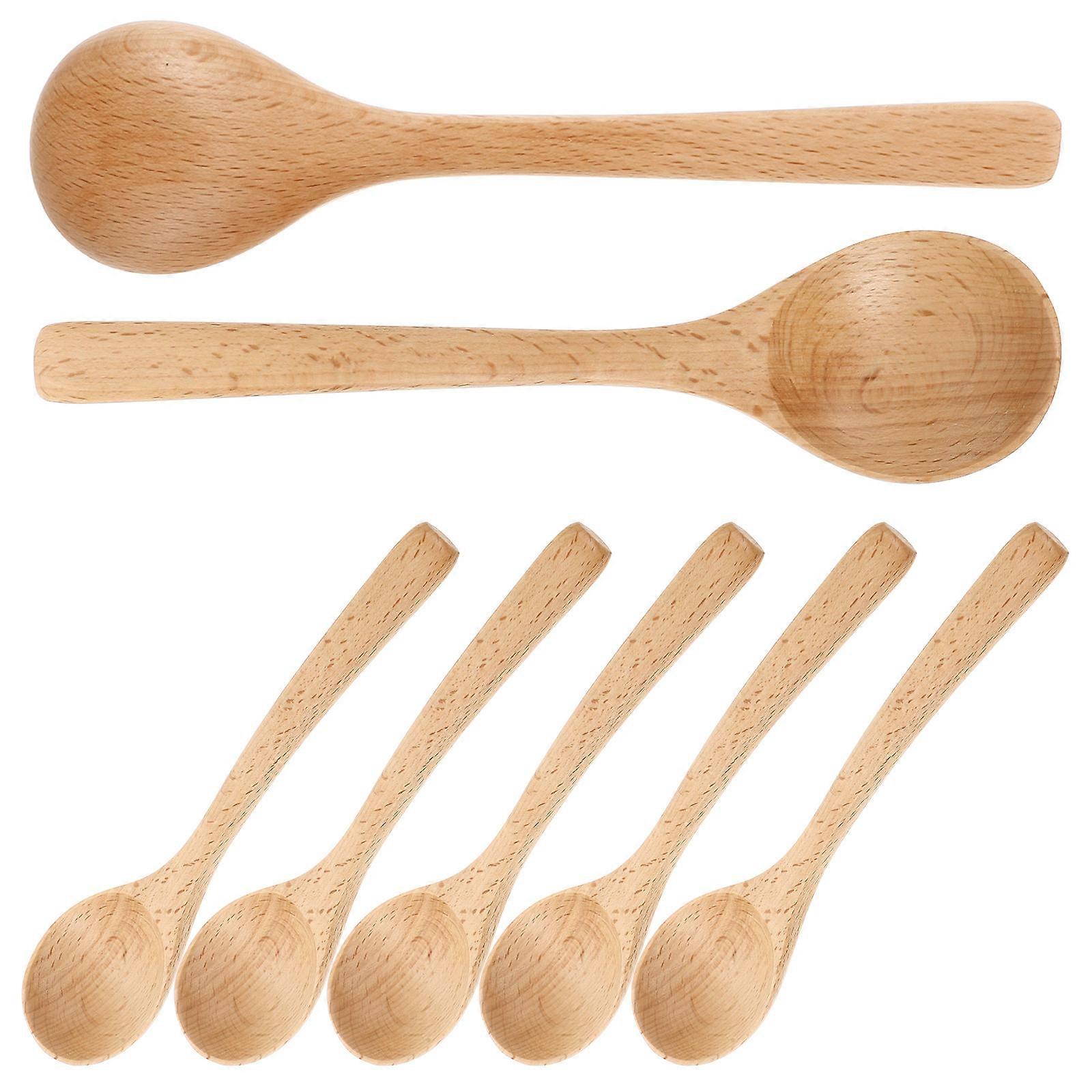 Large Soup Spoons Triangular Handle Reusable Multifunctional Spoon 7Pcs