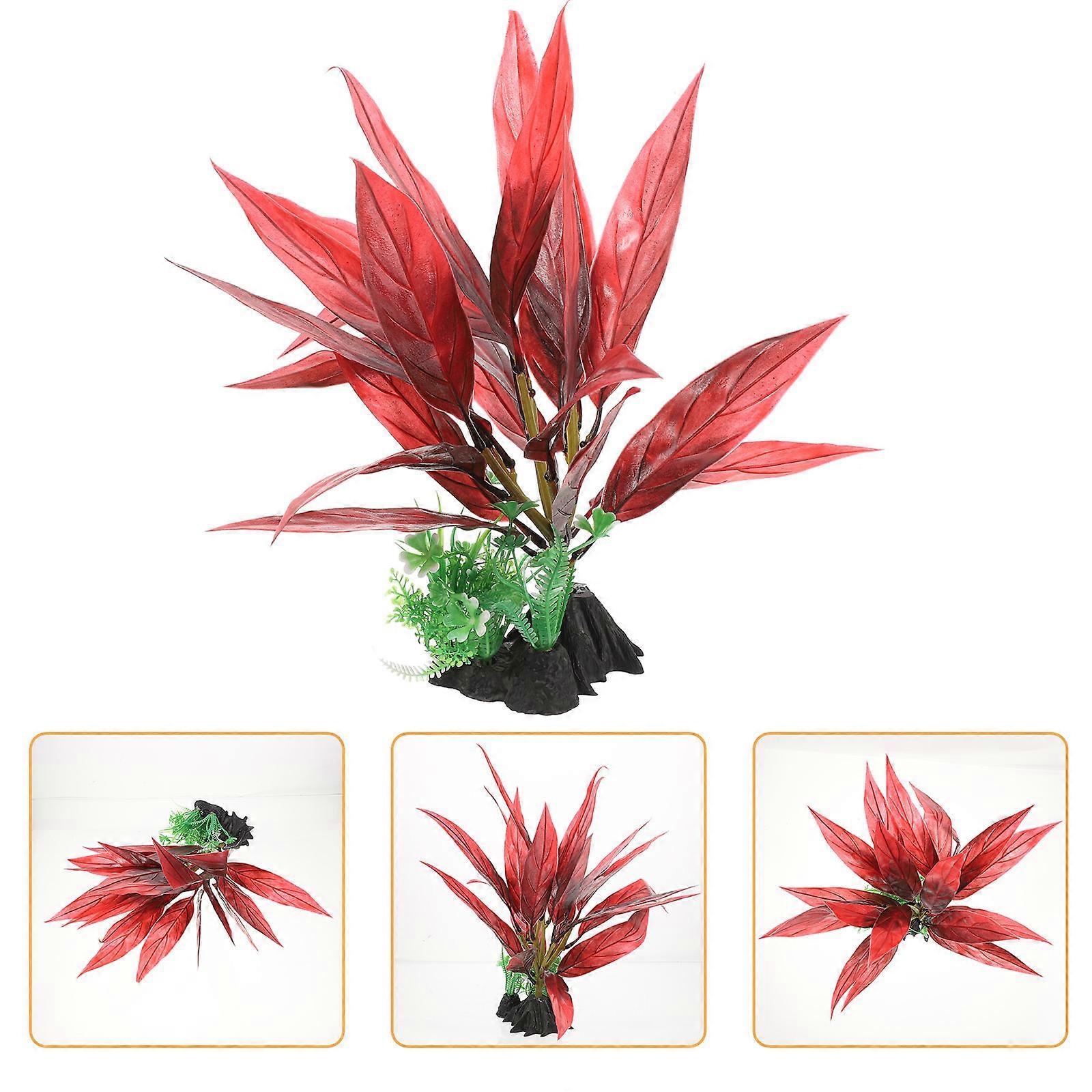 Faux Plants Fish Tank Underwater Aquarium Accessories Realistic Design 30x13cm Multi 1Pcs
