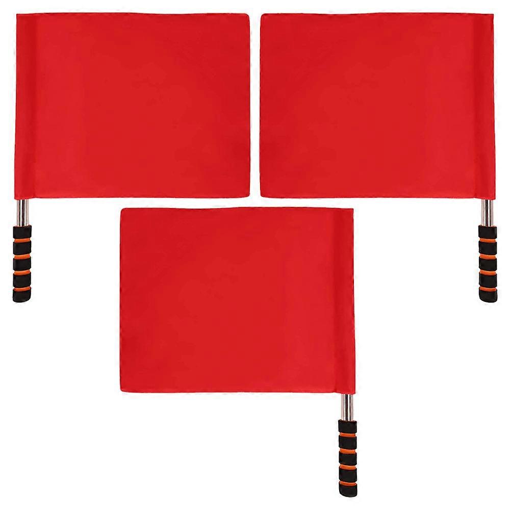 3pcs Lightweight Multi Function Referee Hand Flags for Track Racing Events – Skid Resistant Grip for Sports Competitions and Outdoor Activities