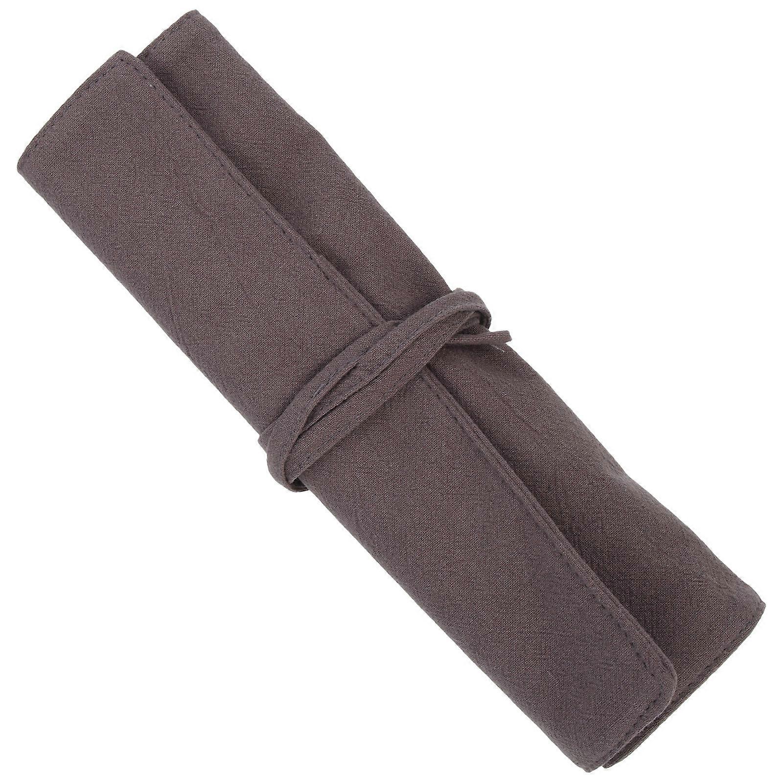 Portable Camping Pouch Bag Rectangular Shape Dark Grey 25X22CM Cotton Outdoor Camping 1Pack