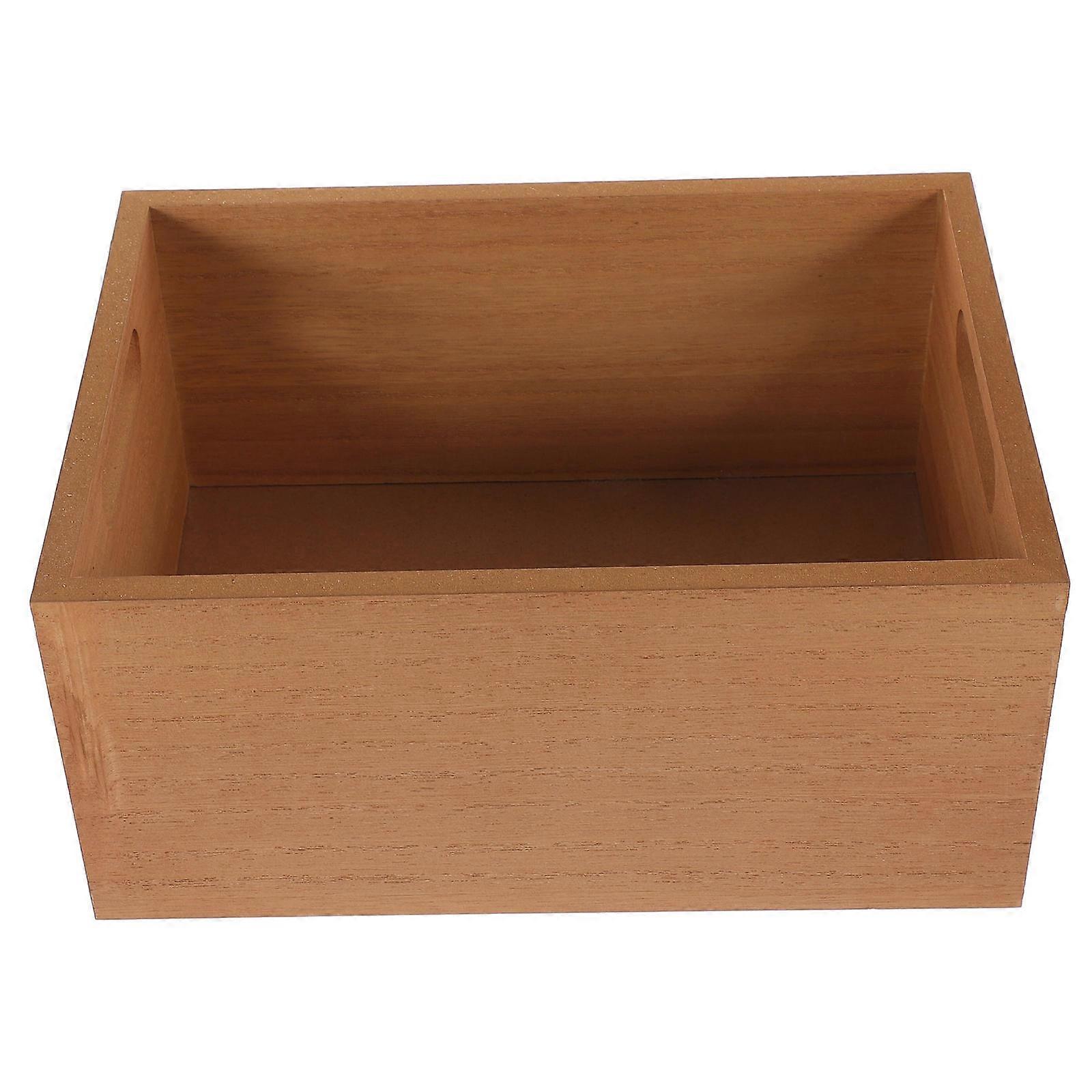 Wooden Storage Box Snack Organizer For Bedroom 26x19x12cm Light Brown Organizing 1Pack