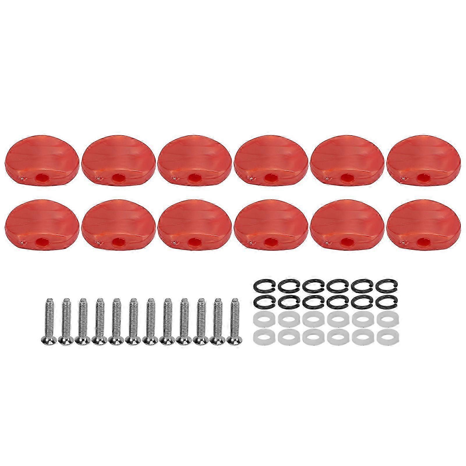 12Set Tuner Machine Head Buttons Plastic Metal Guitar Tuning Pegs Button for Electric GuitarsAgate Red