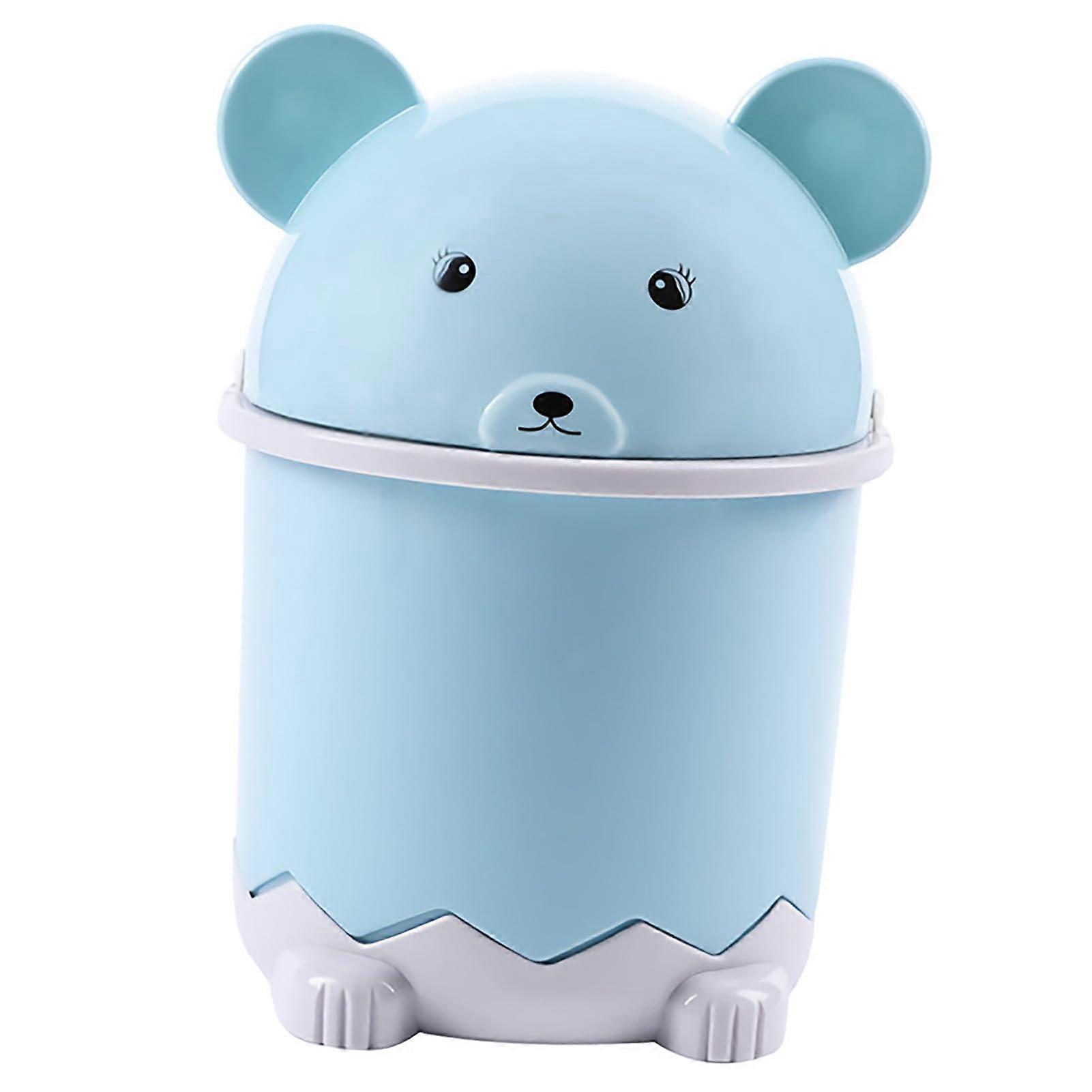 Trash Can Small Cartoon Desktop With Flip Lid PP Plastic Multifunctional Keeps Desks Neat Cute Desk Bin For Living Room