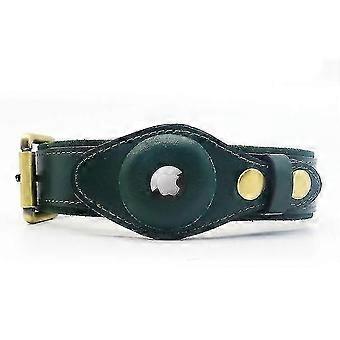 Dog Collar Adjustable Natural Cowhide Leather Dog Collar Holder Compatible With Airtag S