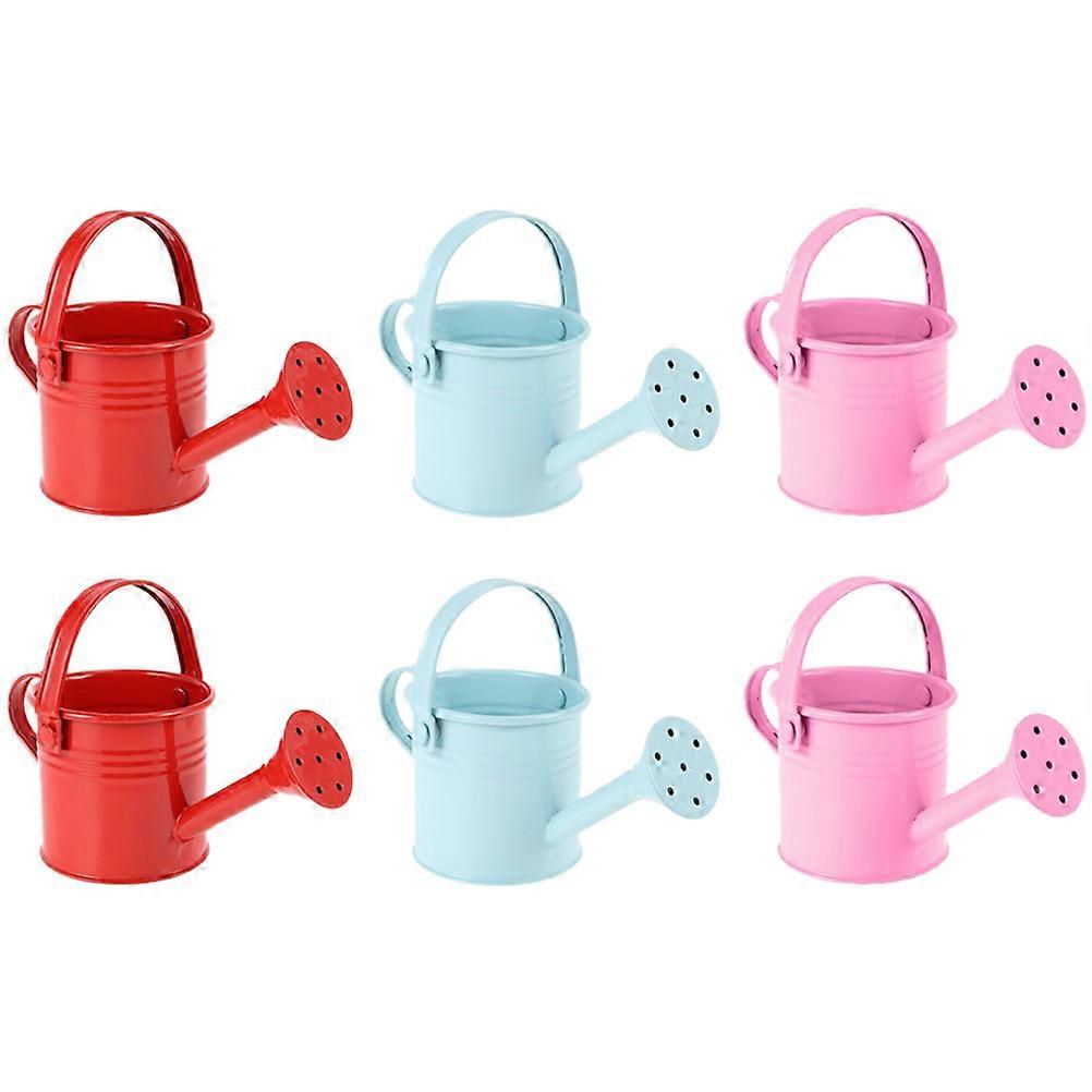 6pcs Small Metal Watering Can with Ergonomic Handle for Succulents, Bonsai, and Indoor Plants – Durable Sprinkling Bucket for Gardening Enthusiasts