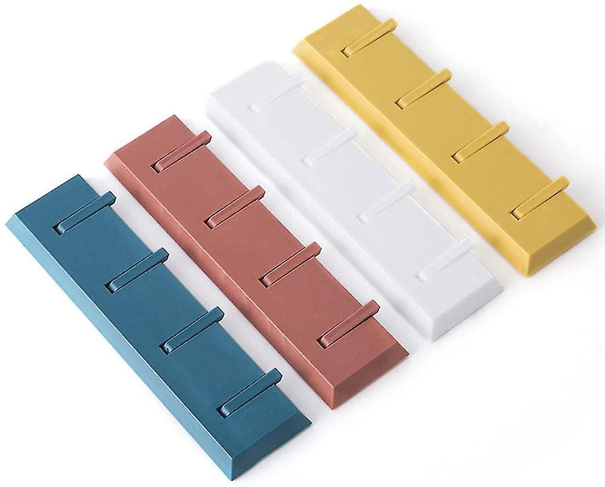 4 Pcs Creative Hidden Row Hooks, Folding Hook Hangers Wall Hooks Behind Door Coat Rack