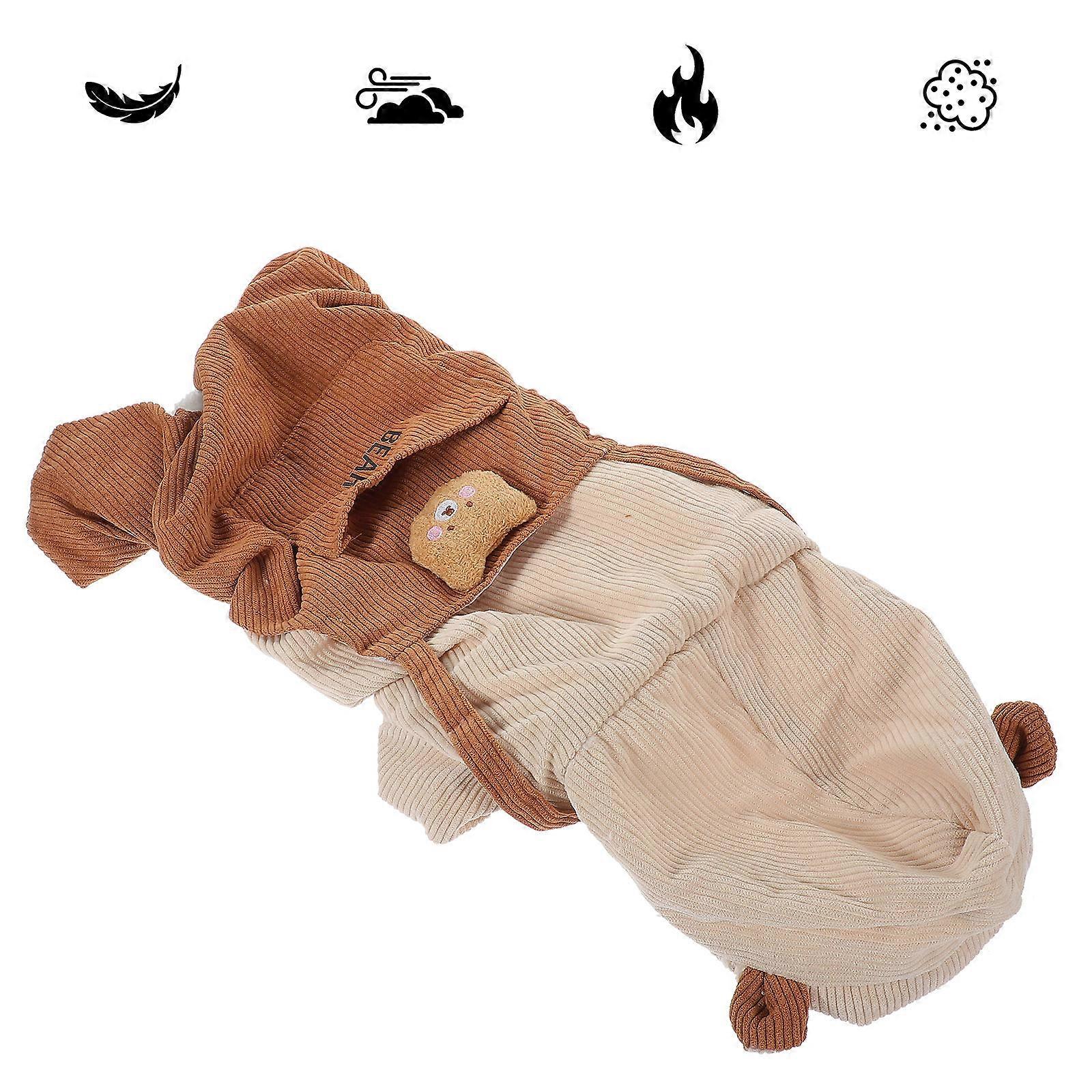 Outfits For Dogs Winter Warm Corduroy Dog Clothing Comfortable and Breathable for Cats Size XL Coffee 1Set