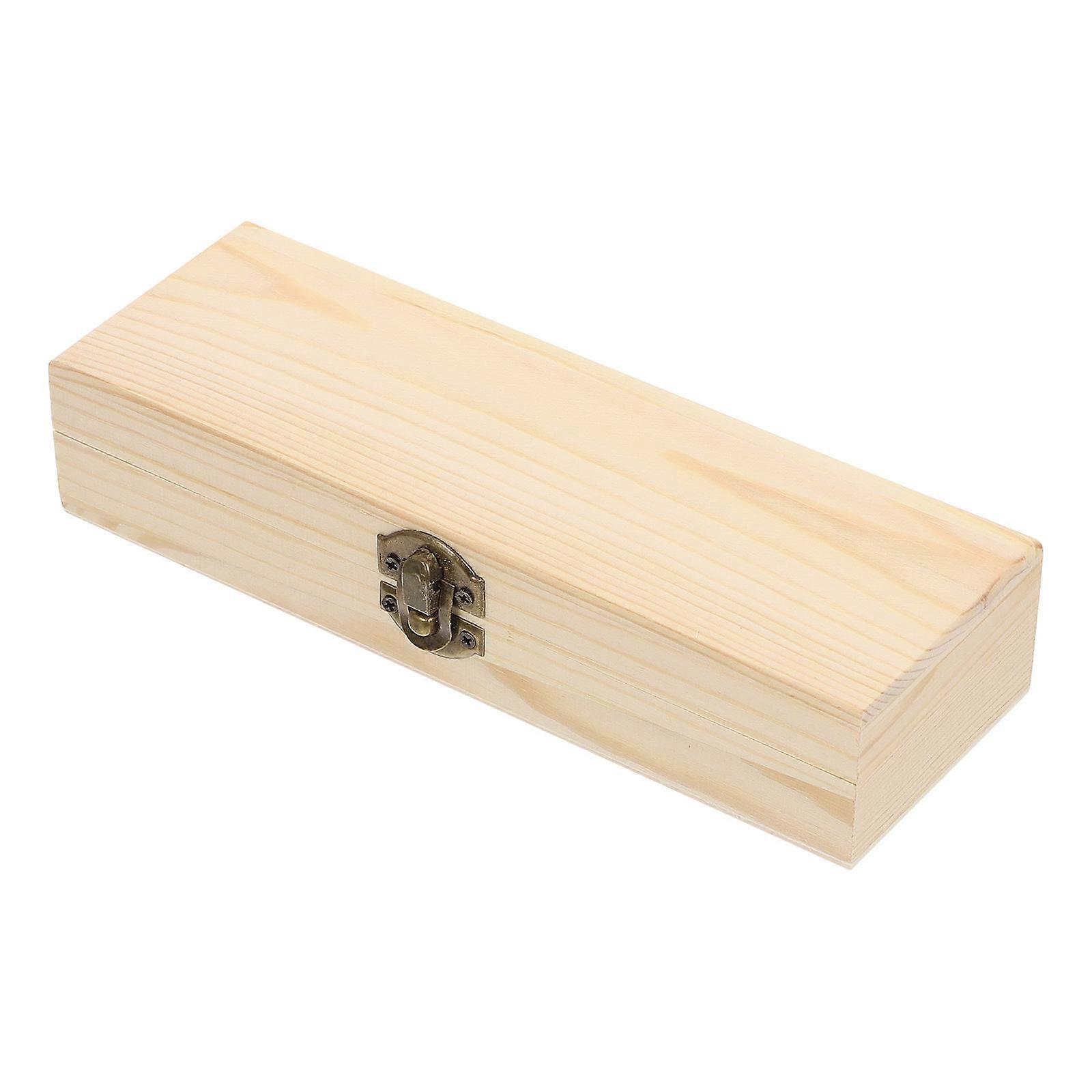 1Pc Student Pencil Box Wooden Stationery Home Storage Box for Students