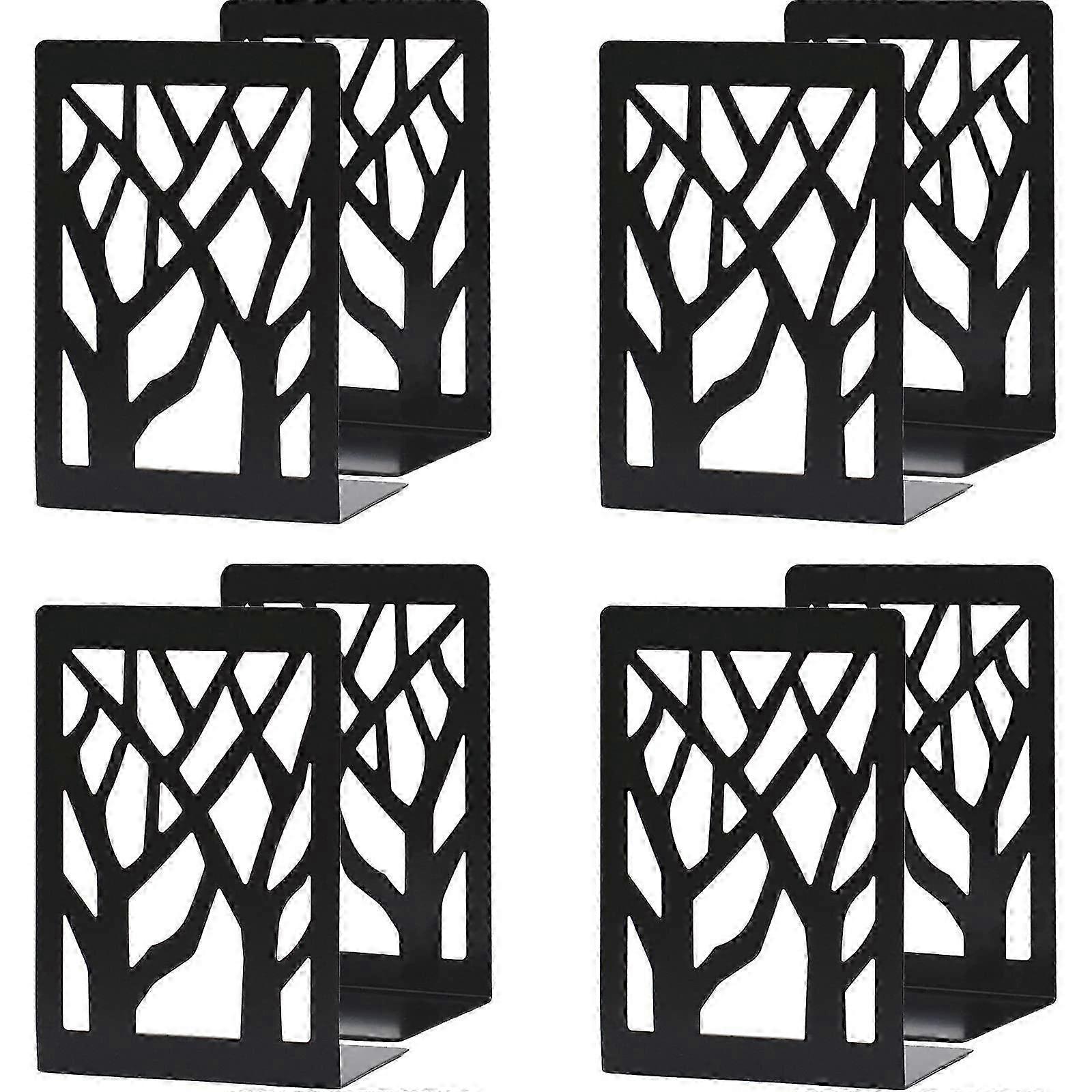 4 Pairs of Decorative Bookends for Heavy Books Shelf Folder and DVD Holder