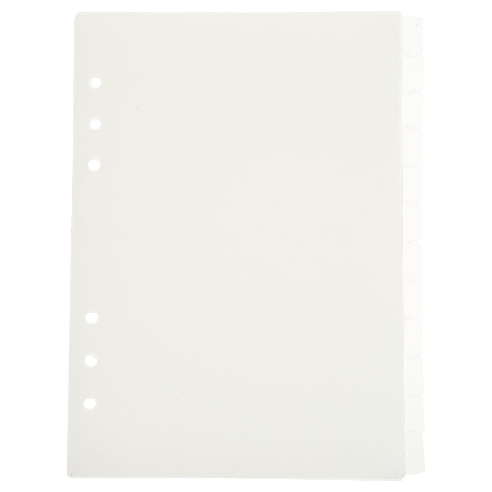 Plastic Tab Dividers for Book Use with Six Holes 12 Pieces Beige PP Material