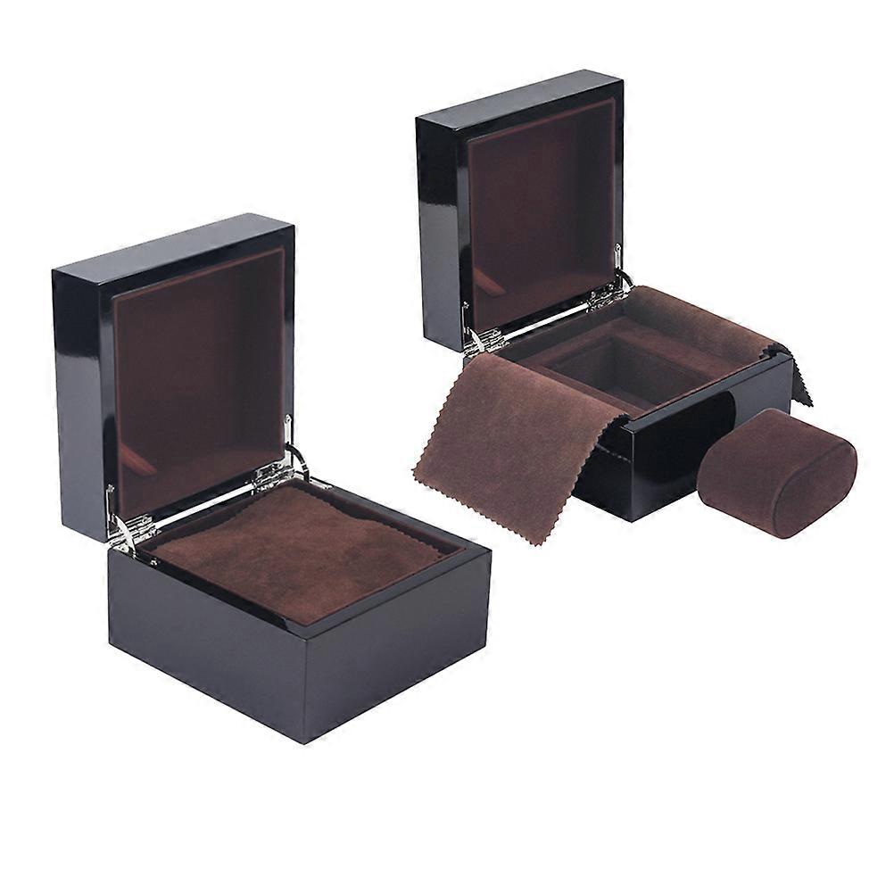 Small Watch Box Black Varnish Wooden Box For Watches Storage And Display 1Set