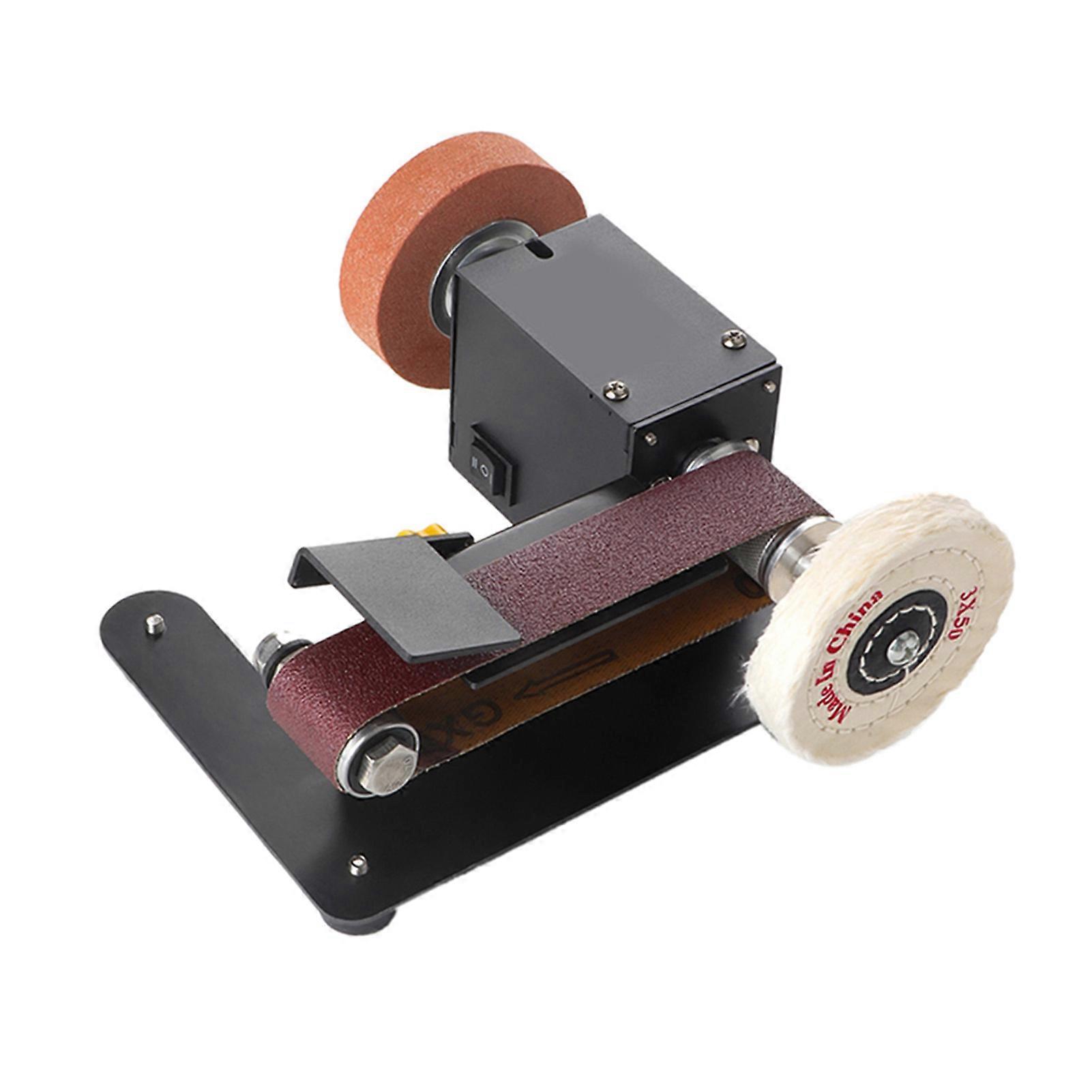 250W Mini Belt Sander Electric Bench Grinder Sanding Machine 7 Speed Adjustable Control Small Grinder Sharpener Polisher Machine for DIY Woodworking 