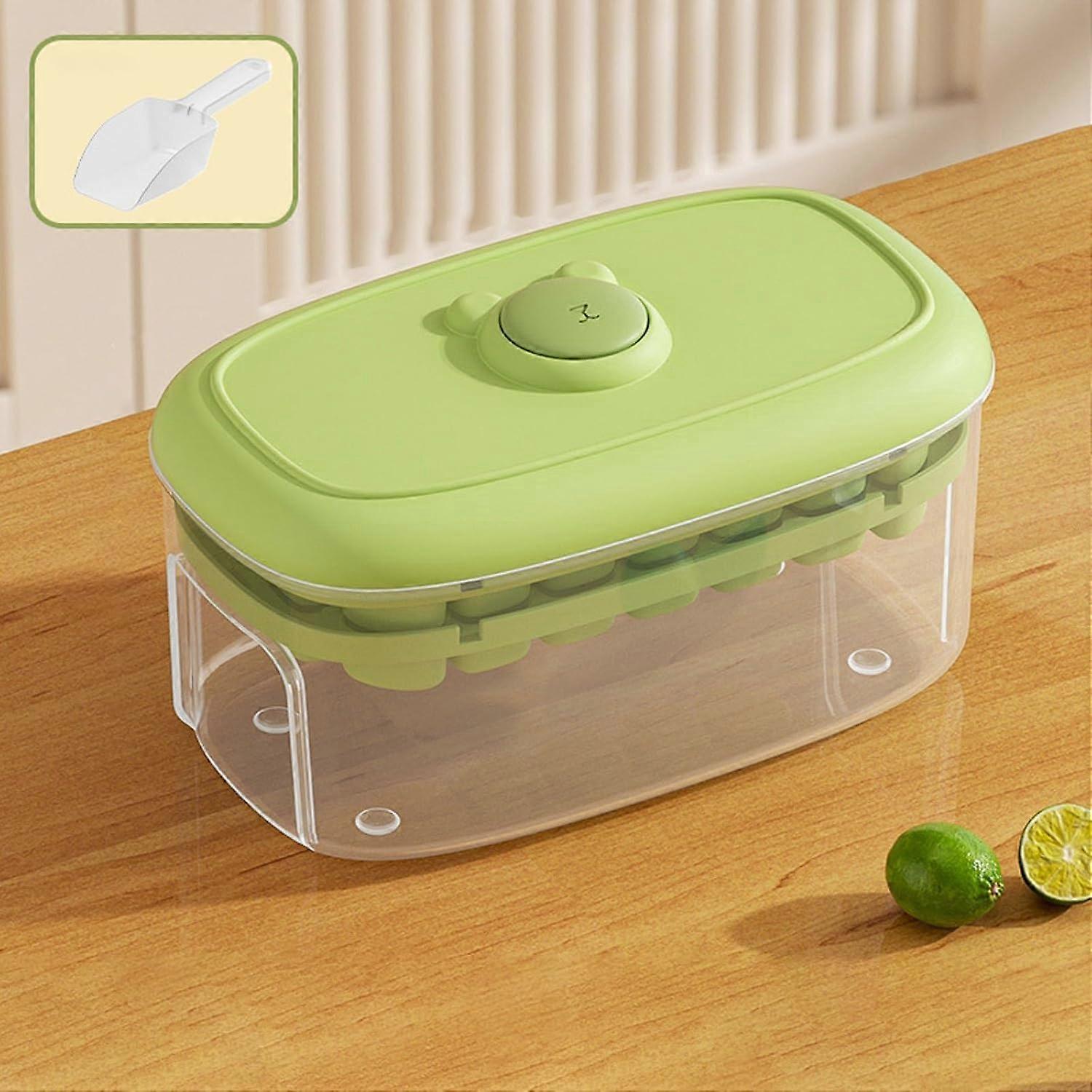 Ice Cubes Maker 56Cubes Ice Tray With Easy Demold Design Double Layer Freezers Tray Cocktails Coffee Kitchen Storage