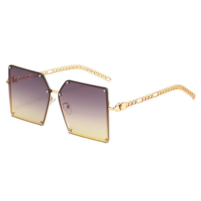 Metallo Big Frame Occhiali da sole quadrati Donna Catena Gamba Occhiali da  sole femminili | Fruugo CH