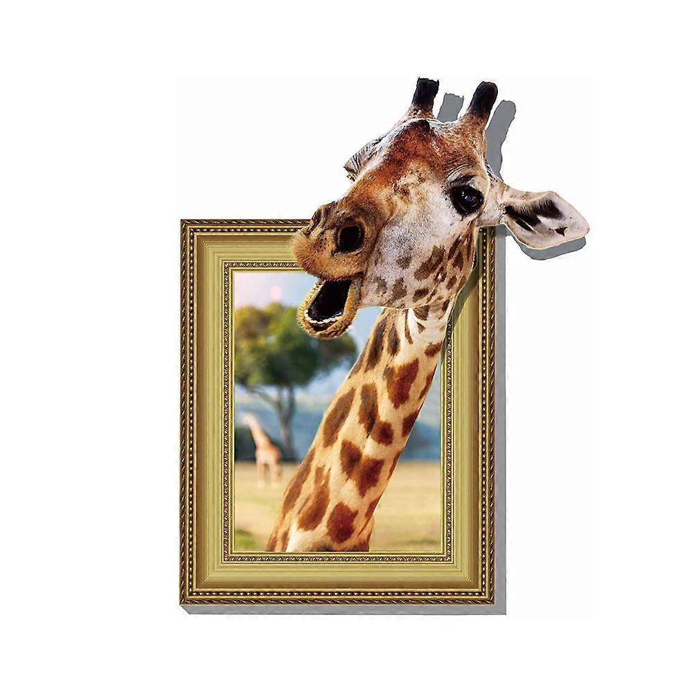3D Background Wallpaper Giraffe Wall Decals Multi 60x99cm Wall Decoration 1Pack