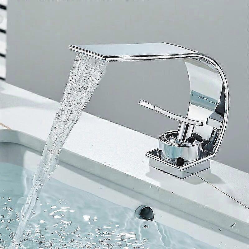 Creative Brass Basin Faucet with Hot/Cold Water, Deck Mount, Single Hole, Single Handle