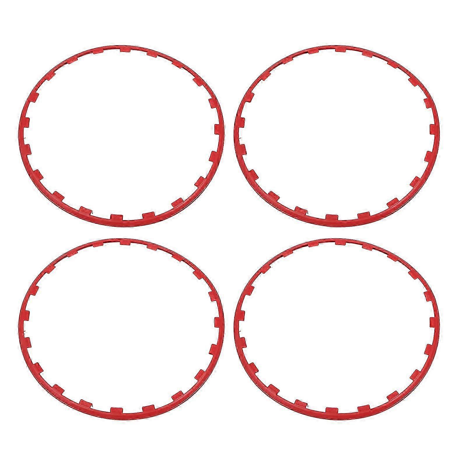 4st fälgskyddsring snygg robust hjulkanter trimskyddsring för 19 tums hjul lämplig för ett varumärke rött