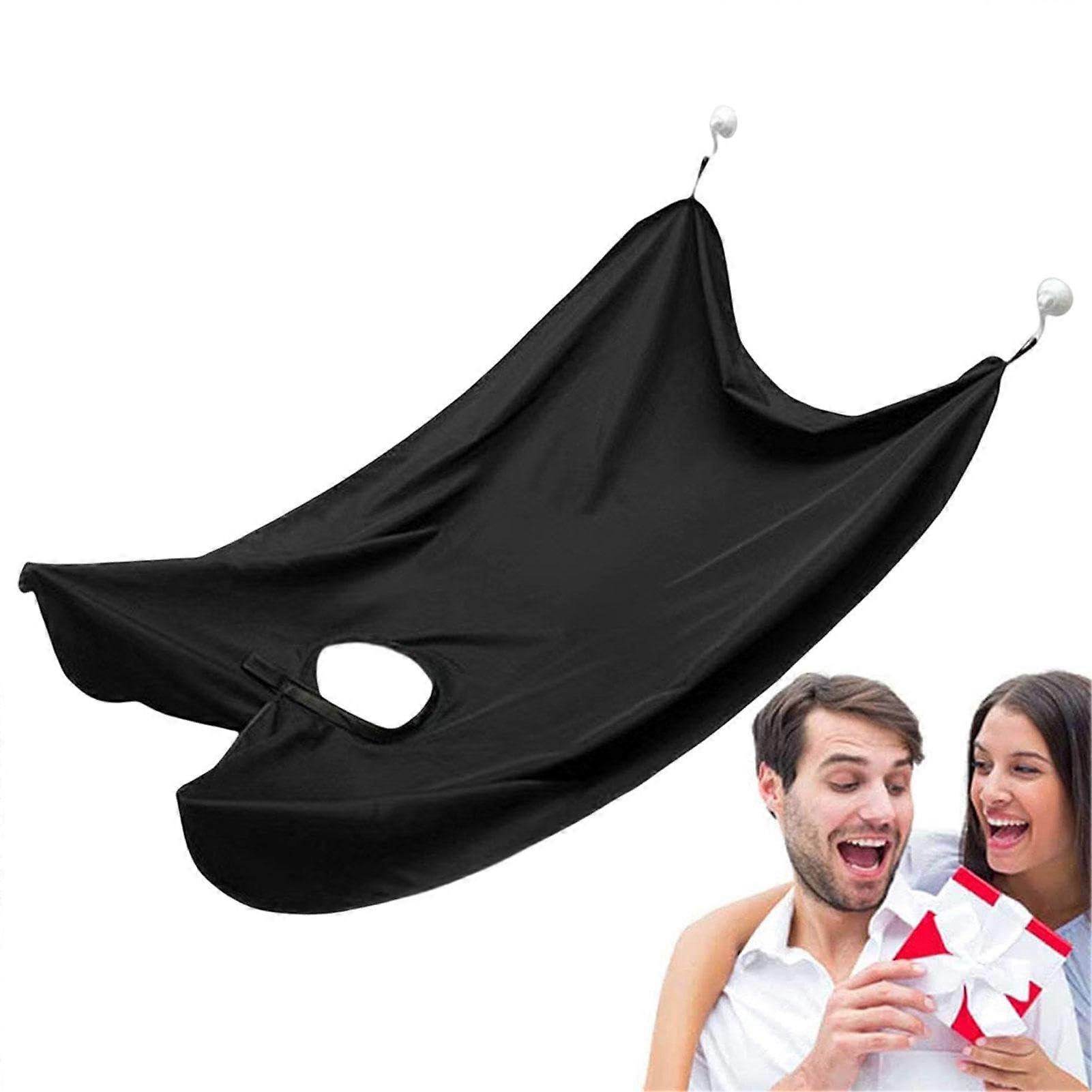 Beard Razor Apron,  Adjustable Nylon Shaving Apron, Cape with Suction Cups, White, Black, 2 Pack