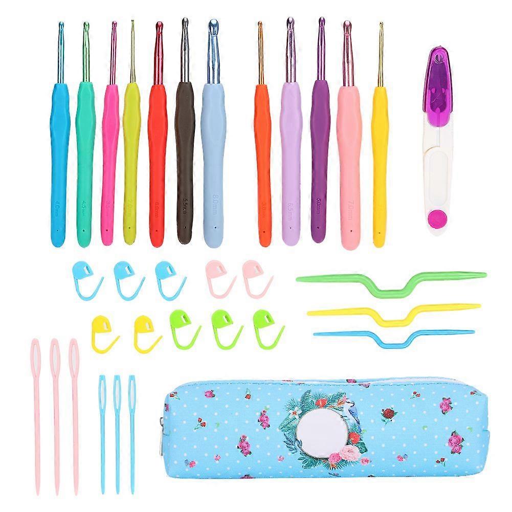 2025 Neuestes Modell 12 Stück Farbe TPR Weicher Griff Häkelset DIY Handgewebt