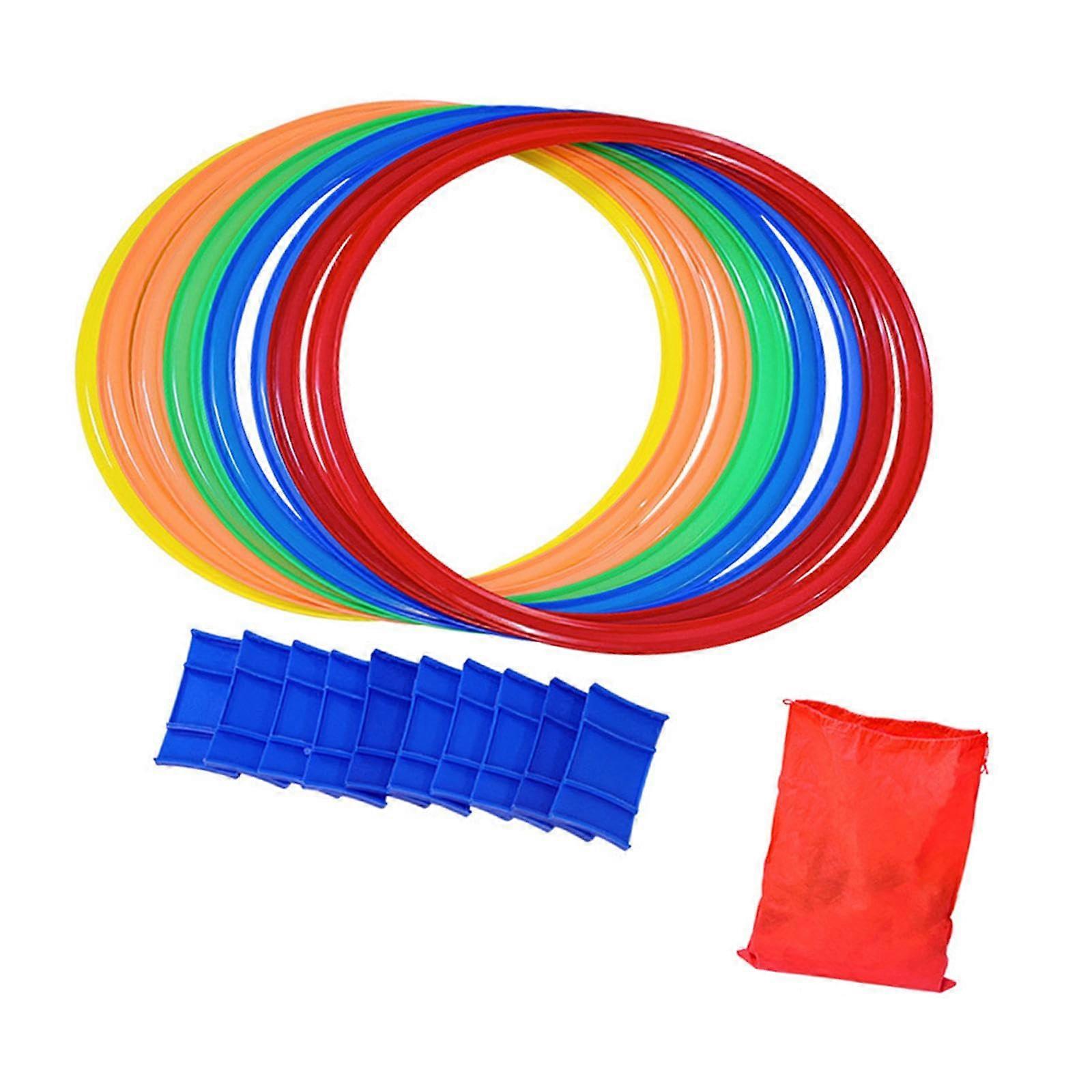 10 Pieces Jump Rings and Hoops, MultiColored, Fun and Creative Jumping Game, Playground Toys for Indoor and Outdoor, Party, 48 cm