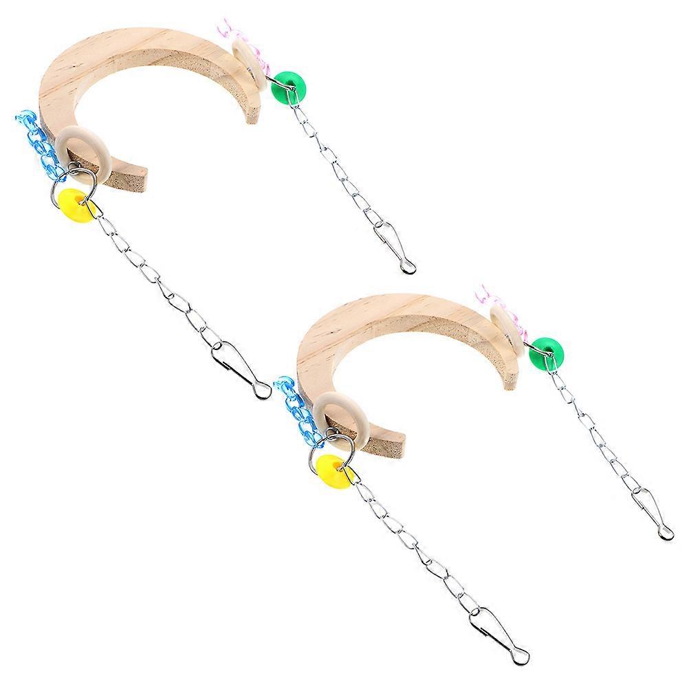 Shaped Bird Stand for Parrots and Parakeets Natural Texture Durable Hanging Swing Perch for Indoor Bird Cage Play and Climbing Accessories