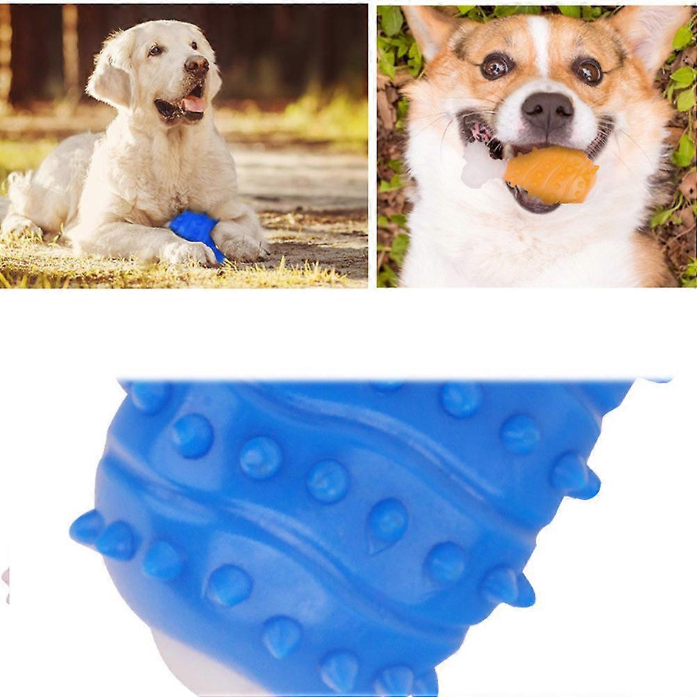 Dog Biting Toys Drumstick Shape Pet Teething Sticks Massager Blue M Size Interactive Play 1Pcs