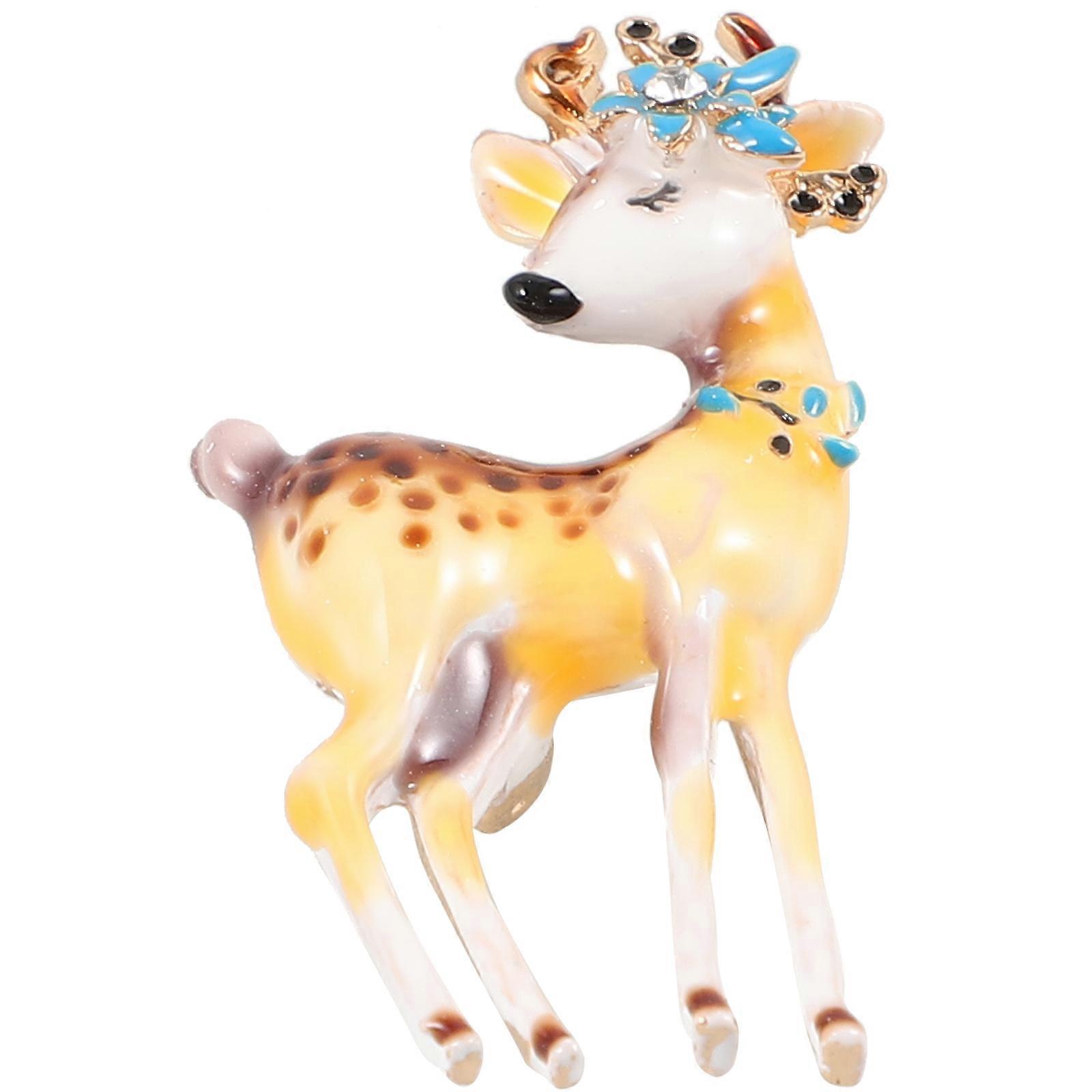 かわいい動物のブローチの女性の襟ピン鹿の形愛らしい漫画のアクセサリーカジュアルウェア4.50X2.30X1.00CM 1パック