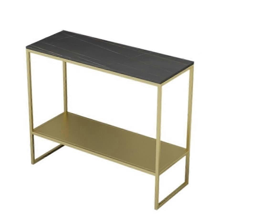 Side Table Coffee Table Rock Board Sofa Corner Pair Living Room Iron Square Table Small Tea Table (Color: B, Size: 65 * 25 * 55cm)