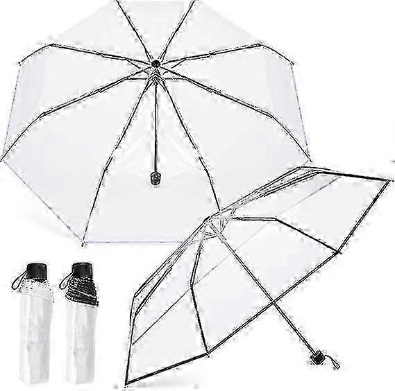 2pc Clear Canopy Automatic Open Foldable Umbrella hwy