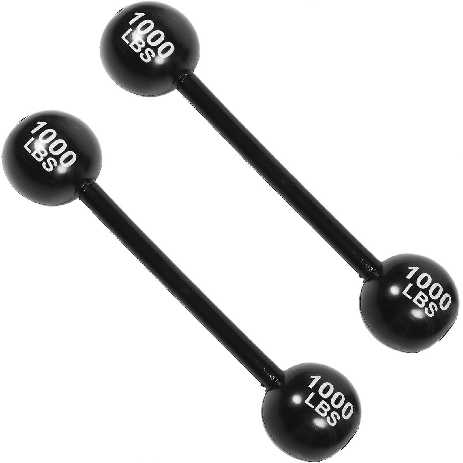 2 x Inflatable Barbell Thickened PVC Dumbbells for Adults Party Props for Fun and Exercise at Children's Birthdays, Halloween and More