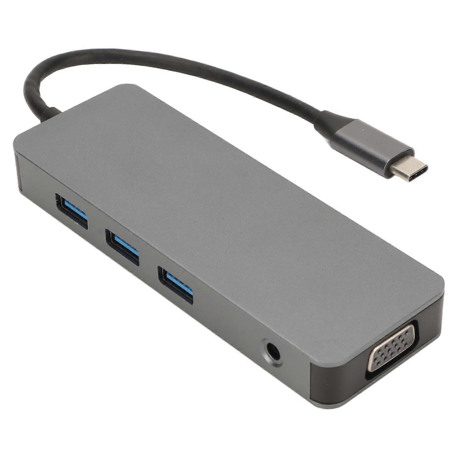 USB C Hub USB C auf 3USB 2xHDTV VGA USB C 3,5 mm o Speicher Speicherkarte 10 in 1 USB C Hub Adapter