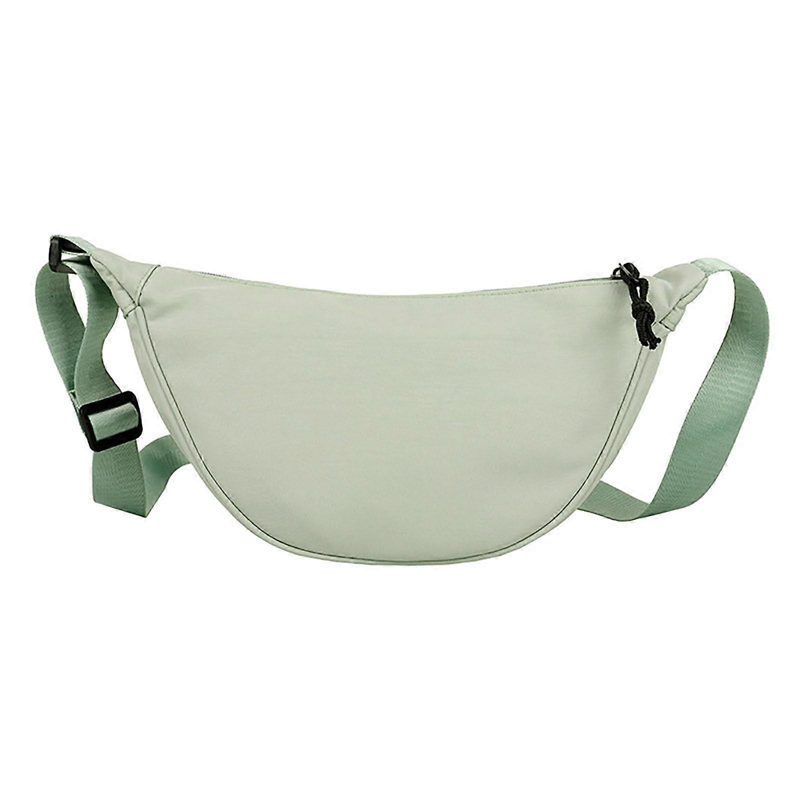 Women's Crossbody Bag with Adjustable Strap, Zipper Closure, Large Capacity, Casual Nylon, Vintage Green Leather Look, One Size