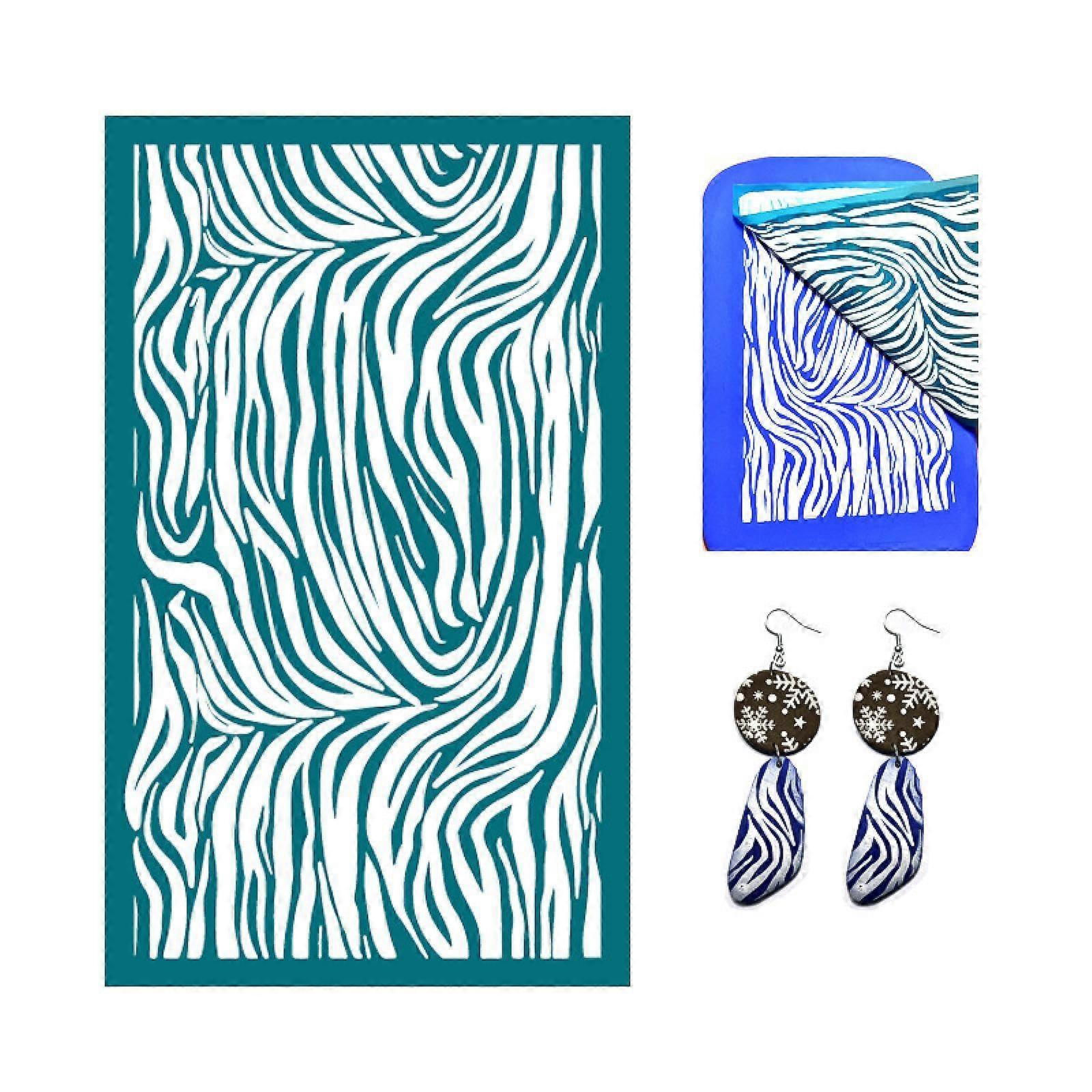 Polymer Clay Line Art Reusable Mesh Transfer Printing Earring Jewelry