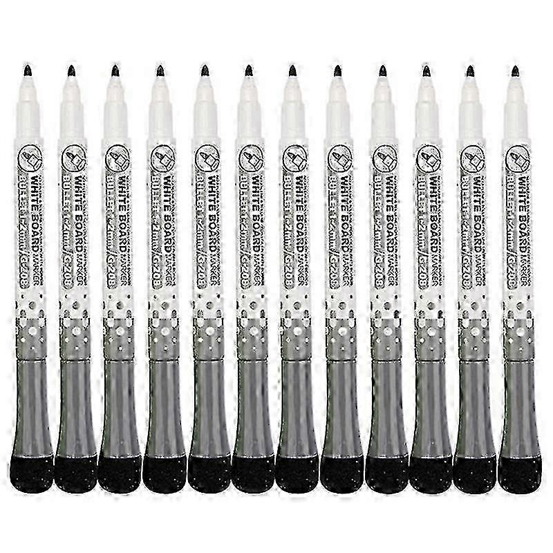 12Pcs Set Ultra Fine Tip Dry Erase Markers for Whiteboard - GXIN G-208 Multi-Color Markers for School & Office Use