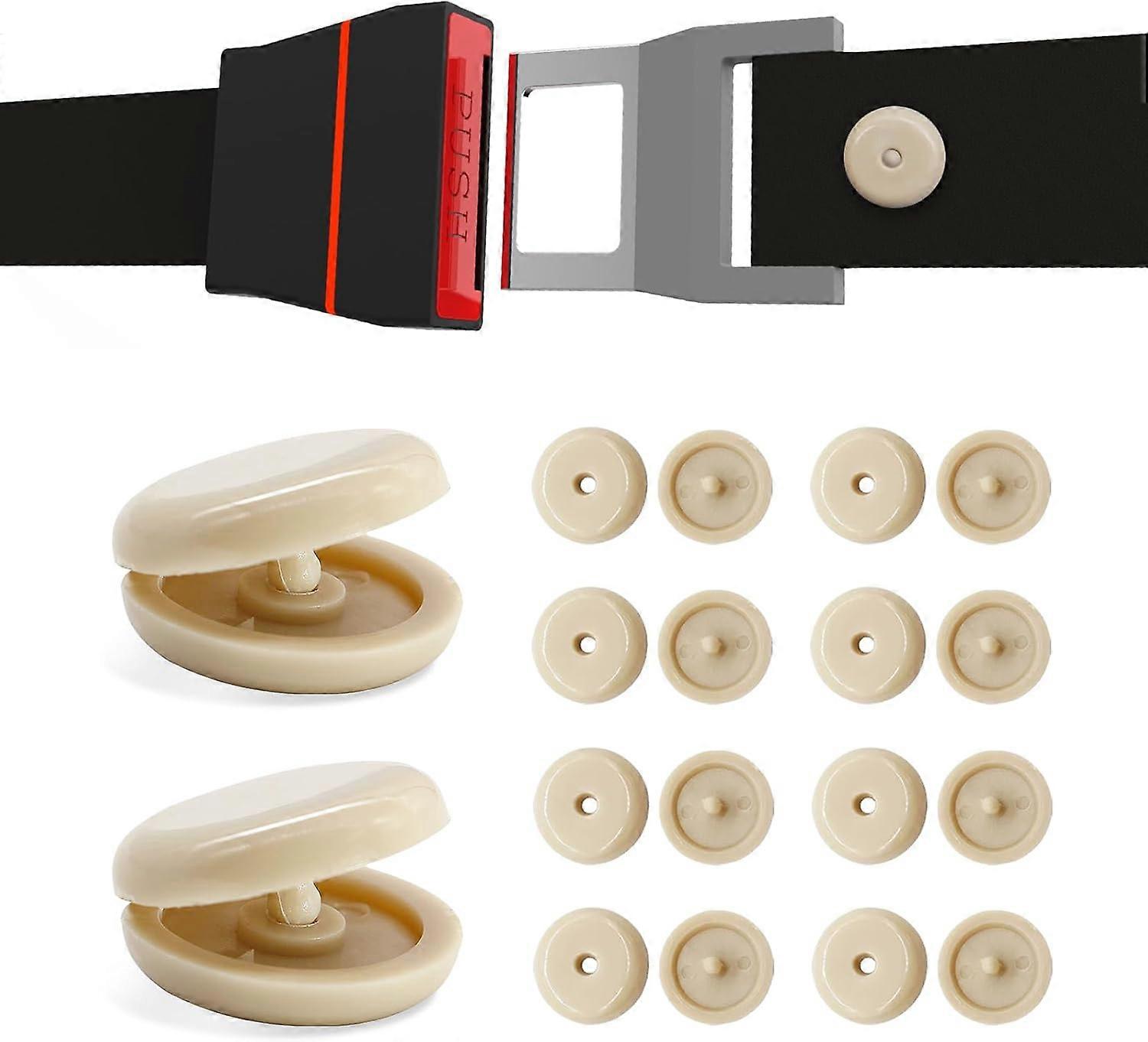 10 Sets Seat Belt Button Stop, Plastic Seat Belt Stop Clips Prevent Buckle from Sliding Down, No Welding Required Snap-On