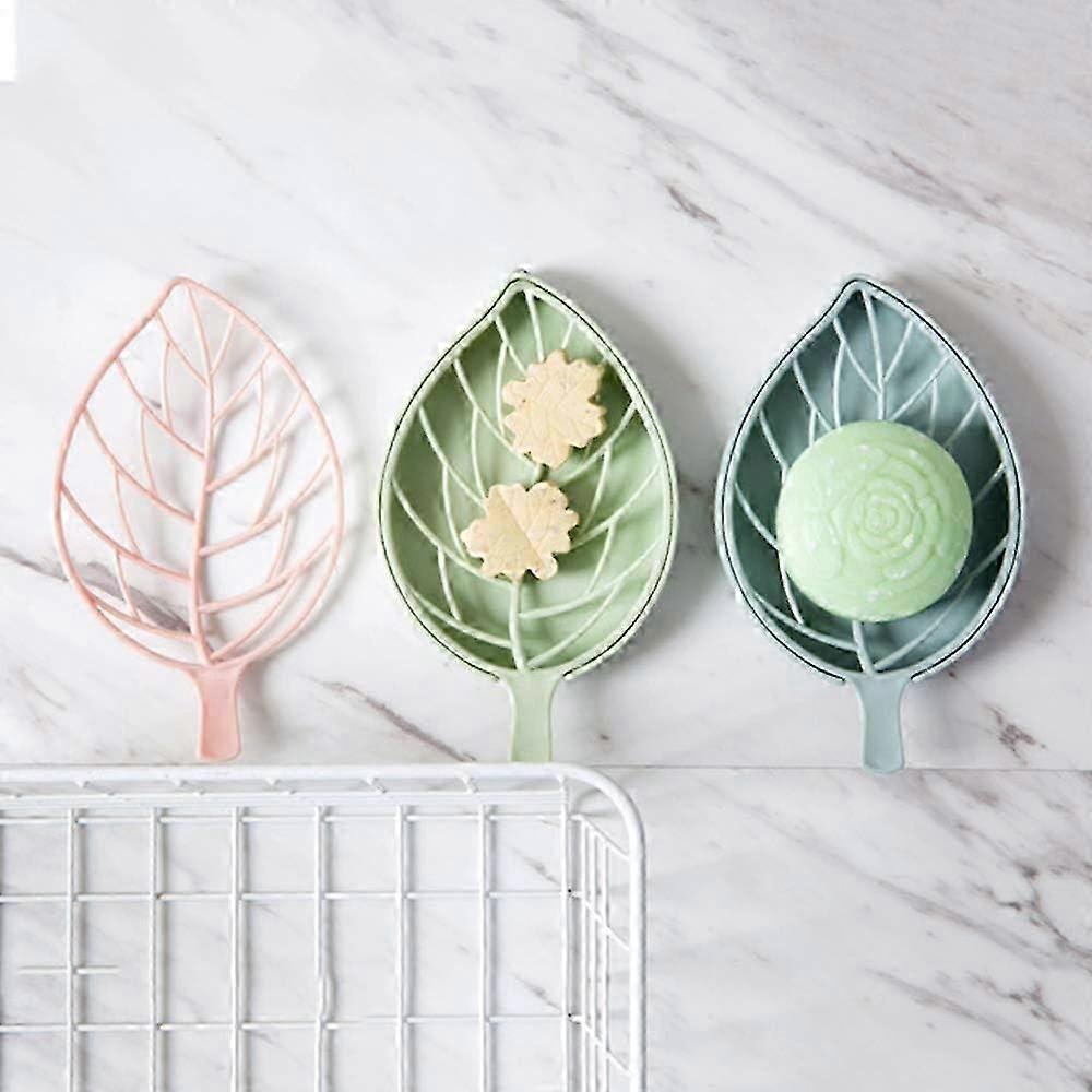Leaf Shape Soap Dish Holder for Bathroom & Kitchen - Green Shower Soap Holder for Eco-Friendly and Stylish D��cor