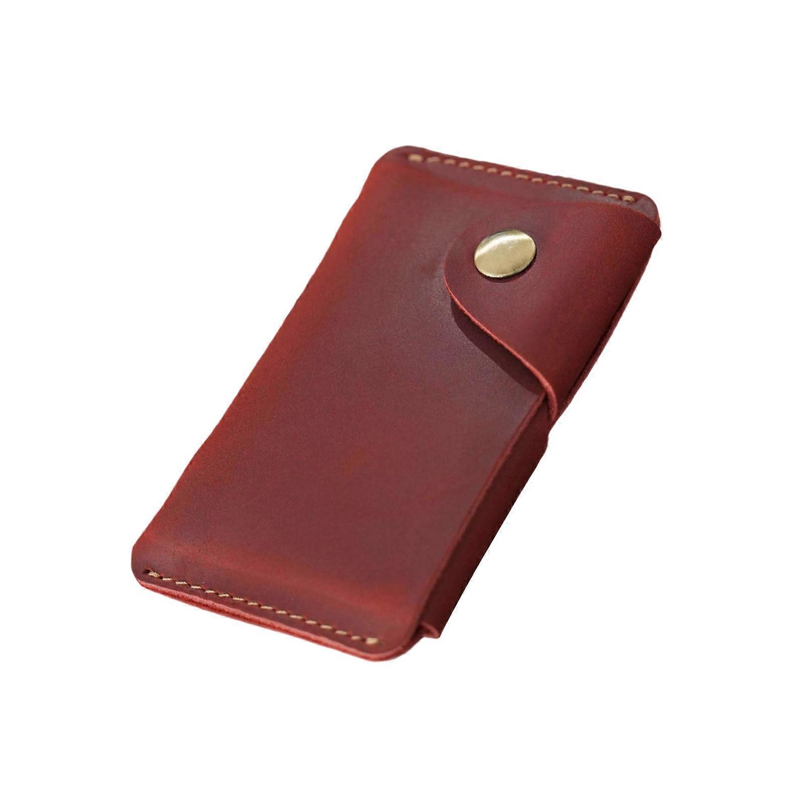 Credit Card Holders with Snap Closure Card Case Change Purse Retro Card Holders Wallet for Women and Man  Wine red