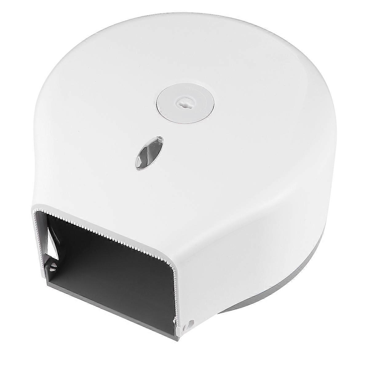 Wall Mounted Tissue Dispenser with Locking Design for Bathroom ABS White 5.9 Inches Diameter