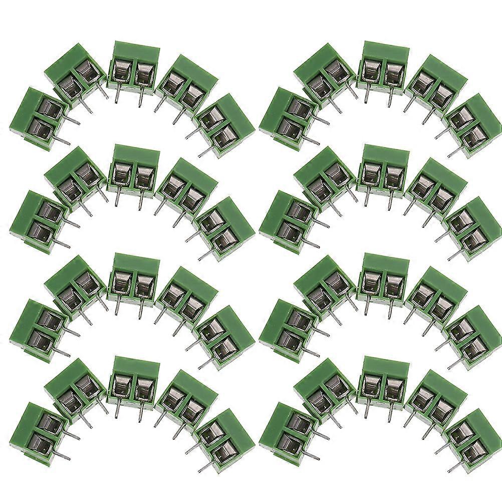Screw Terminal Block Connector Device for Home Green Color CPV Copper Material 5 08mm Pitch 2 Pin