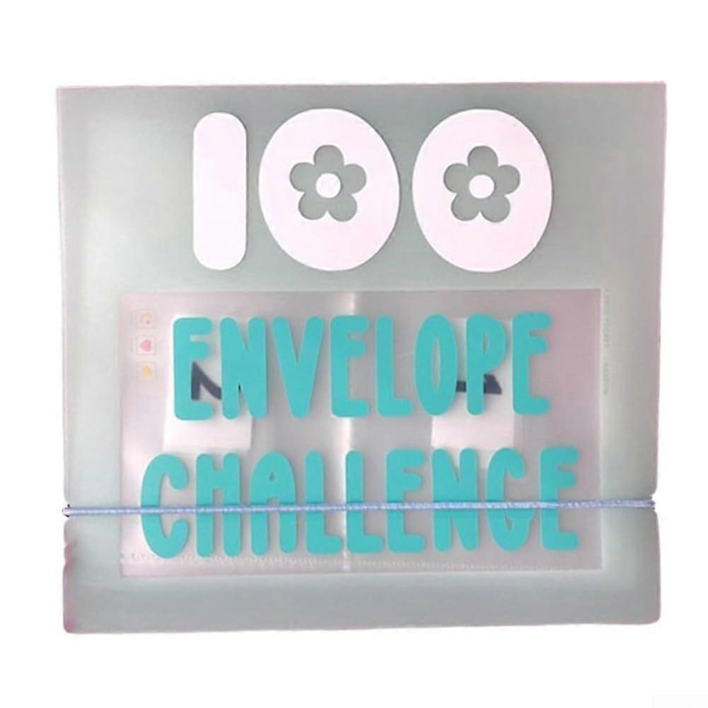 Portable Savings Book with 100 Pockets for Efficient Money Tracking (Blue) – Simplified Budgeting