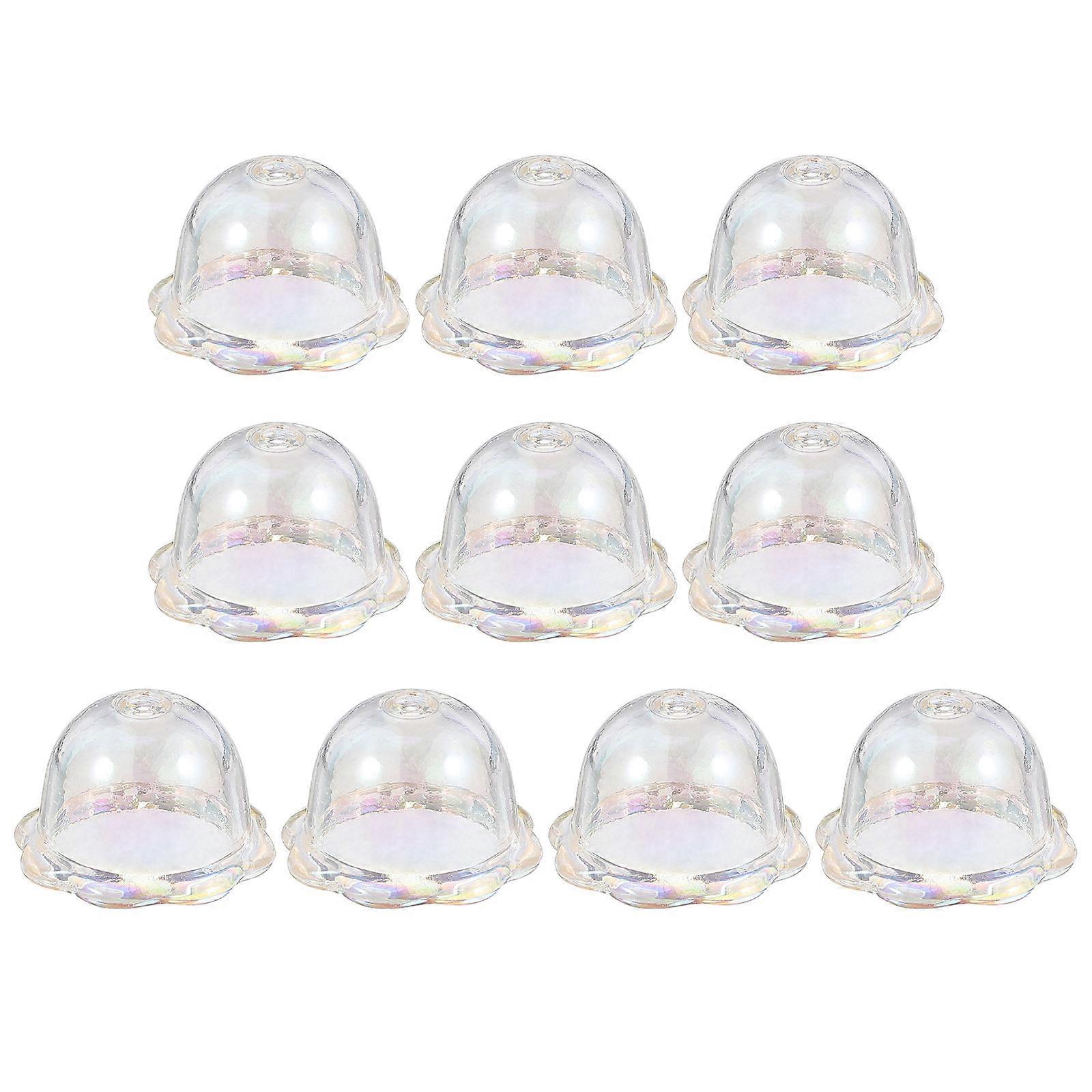 クラゲチャーム付き透明フラワービーズキャップ10個DIYジュエリー風鈴、サンキャッチャー、クラフトプロジェクト用用品