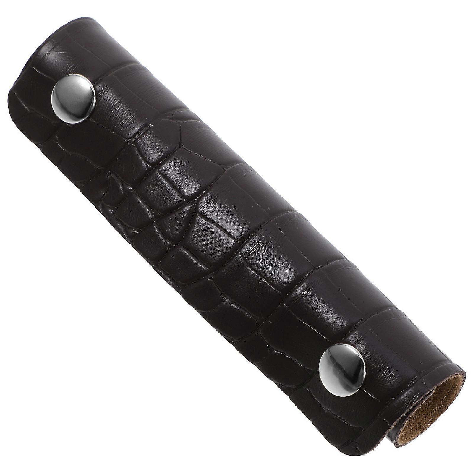 PU Luggage Handle Grip Cover Comfortable Handbag Protector Sleeve for Travel Bags & Suitcases, Scratch Resistant Strap Hand Protector, Brown Texture