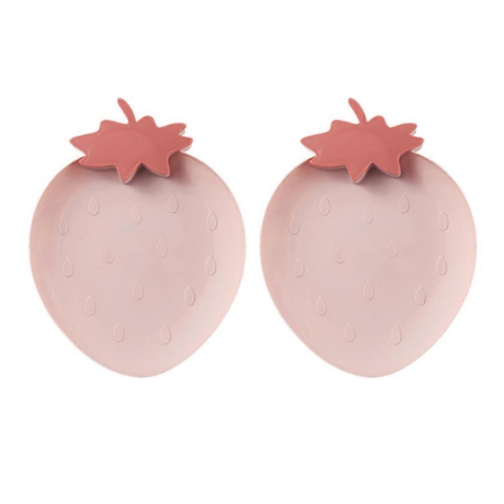 Frugtplade til servering af snacks i stuen Pink jordbærform 3 stk