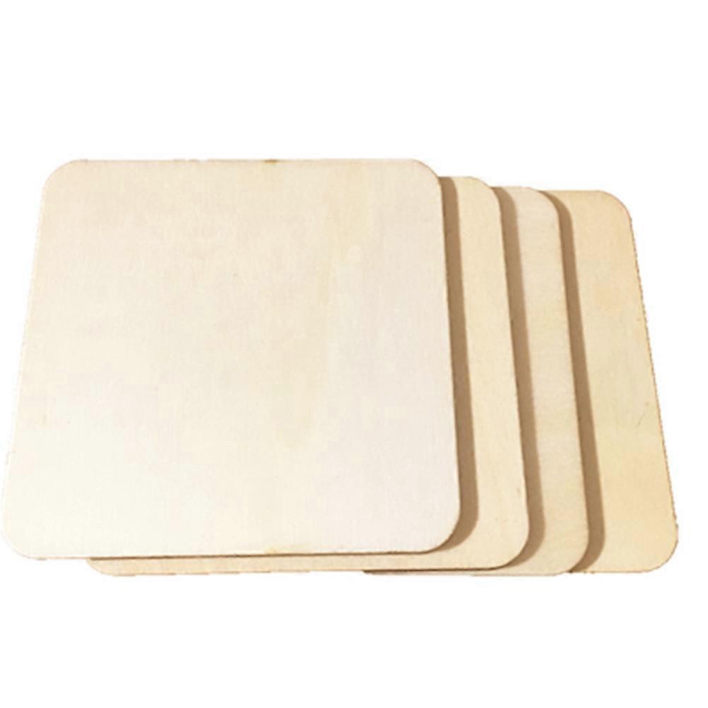 Creative Wood Slices Natural Unfinished Wooden Chips for Home Party DIY Crafts Square Shape Chocolate Color 72Pcs