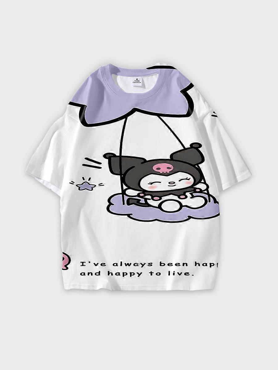 T-shirt round neck Cartoon Pattern loose short sleeve B274