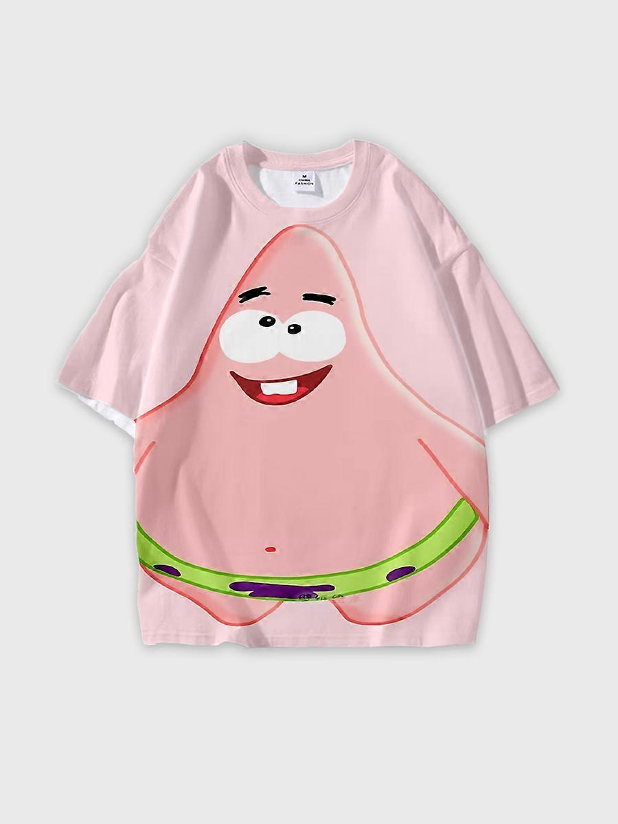 T-shirt round neck Cartoon Pattern loose short sleeve D416