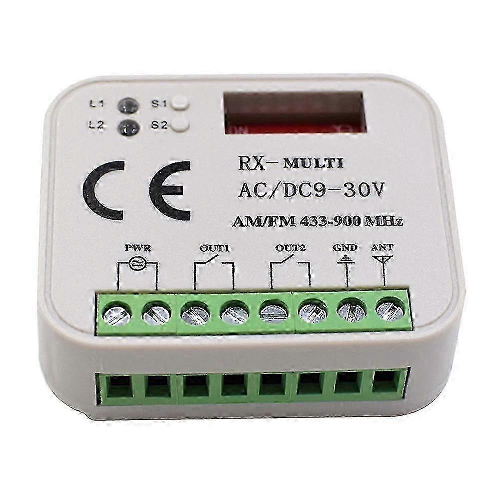 Garage Door Remote Control Receiver 2Channel Controller Switch for 433 868 MHz Transmitter Multi Fr Edition0722