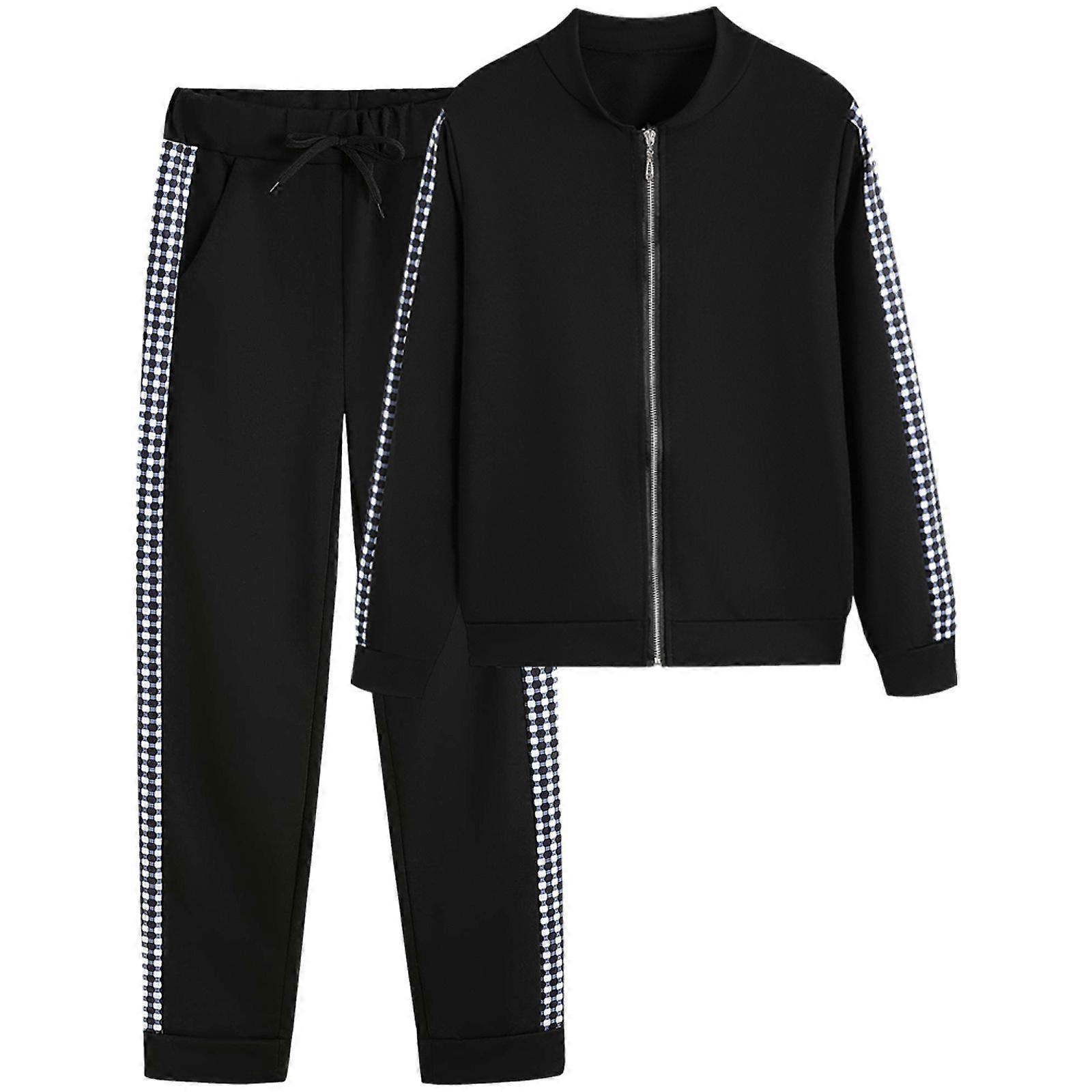 Women's set Casual Tracksuit Set Dot Print Turtleneck Sweatshirt Drawstring Pants Suit Spring Autumn Long Sleeve Slim Sports Outfit